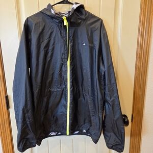 adidas Men's Windbreaker Jacket - Size: Large Black/white Full Zip Reversible